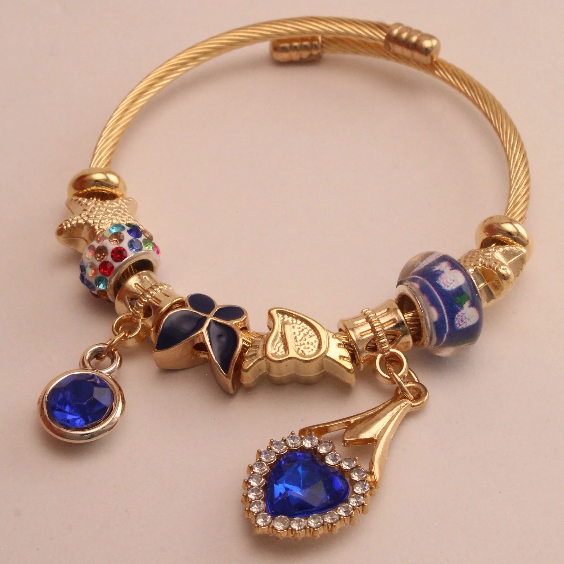 Pul. tipo pan. diamante corazon rodio graduable - PAN010 - Foto 1